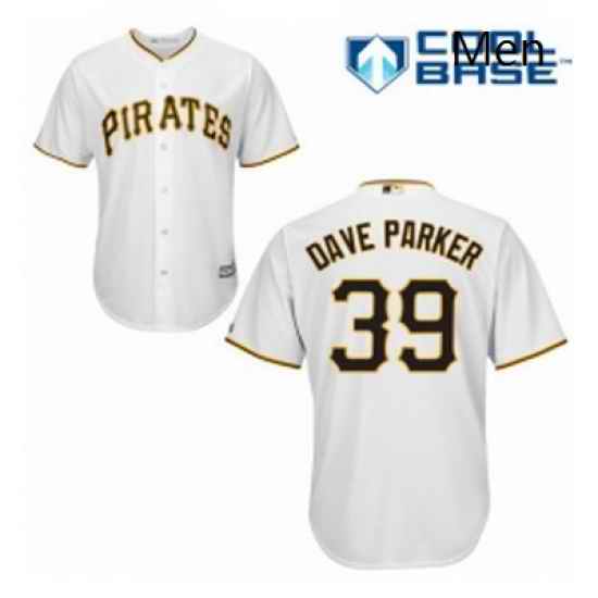 Mens Majestic Pittsburgh Pirates 39 Dave Parker Replica White Home Cool Base MLB Jersey